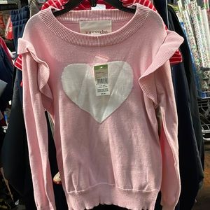 Sears Girls sweater pink/ white available 24 months, 4T, 5/6T and 6X available